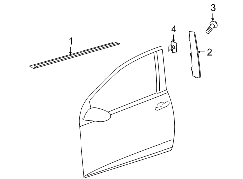 2011 Volkswagen GTI Exterior Trim - Front Door Diagram