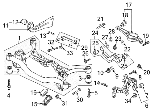 2009 Volkswagen CC Rear Suspension Components Diagram 4