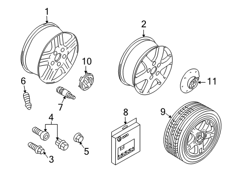 2004 Volkswagen Touareg Wheels Diagram 2