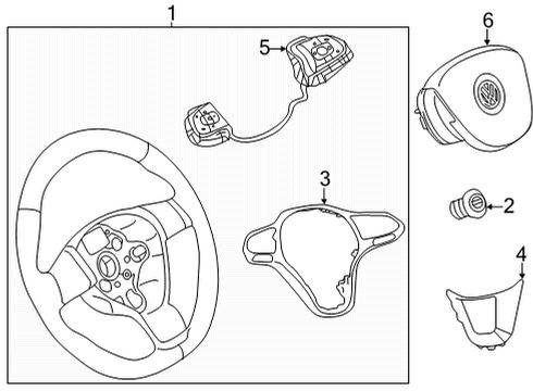 2025 Volkswagen Atlas Cross Sport Steering Wheel & Trim