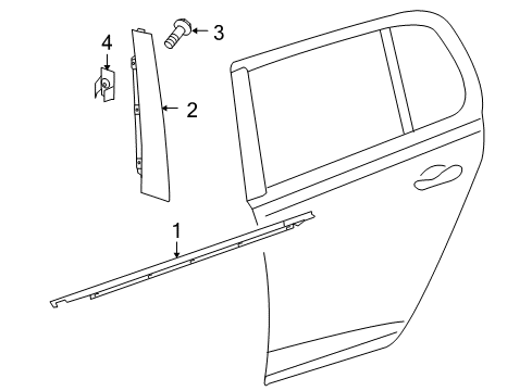 2011 Volkswagen GTI Exterior Trim - Rear Door Diagram