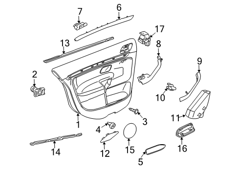 2007 Volkswagen GTI Interior Trim - Rear Door Diagram