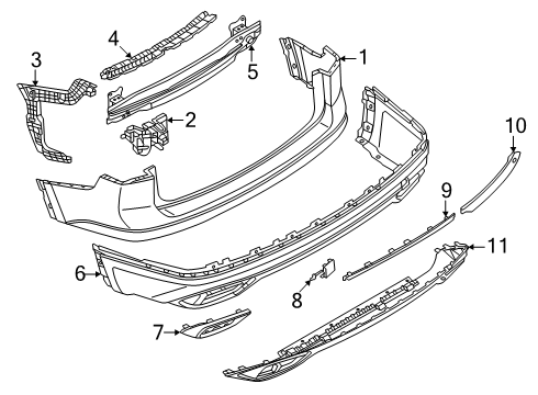2025 Volkswagen Atlas Bumper & Components - Rear Diagram 2