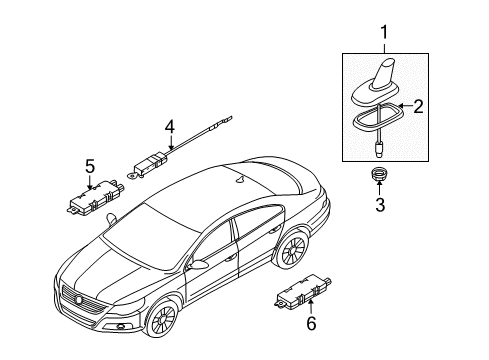 2014 Volkswagen CC Antenna & Radio Diagram