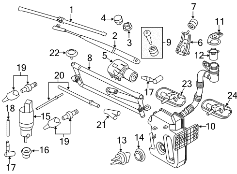 2011 Volkswagen Jetta Wiper & Washer Components Diagram 2
