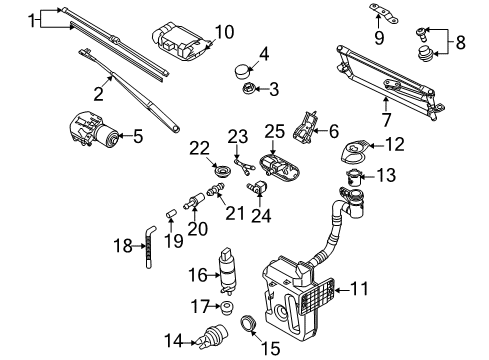 2006 Volkswagen GTI Wiper & Washer Components Diagram 3