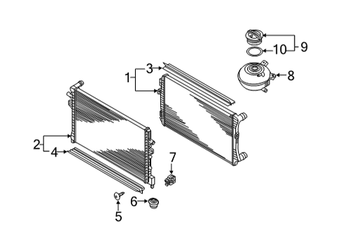 2021 Volkswagen Golf Radiator & Components Diagram