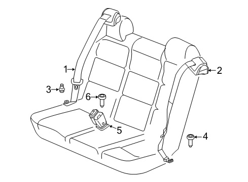2018 Volkswagen Beetle Rear Seat Belts Diagram