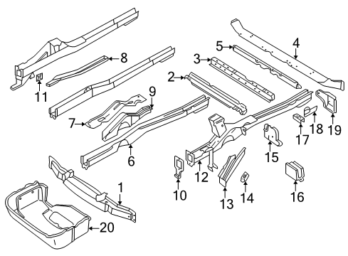 2003 Volkswagen EuroVan Frame & Components Diagram 2