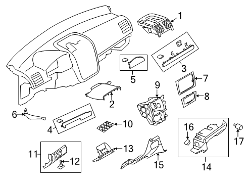 2013 Volkswagen Jetta Instrument Panel Components Diagram 2