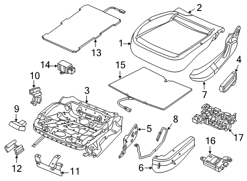 2013 Volkswagen Beetle Seat Cushion Pad Diagram for 5C5-881-375-B