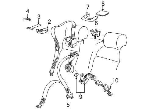 1998 Volkswagen Passat Rear Seat Belts Diagram