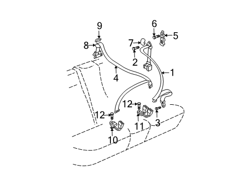 1999 Volkswagen Jetta Rear Seat Belts Diagram
