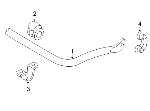 2001 Volkswagen Passat Stabilizer Bar & Components Diagram 3