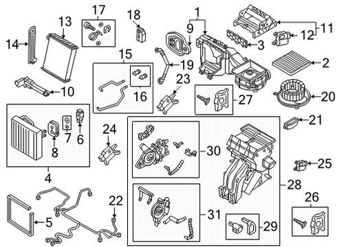 2025 Volkswagen GTI A/C Evaporator & Heater Components Diagram
