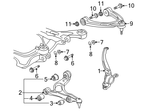 2004 Volkswagen Touareg Front Suspension Components Diagram