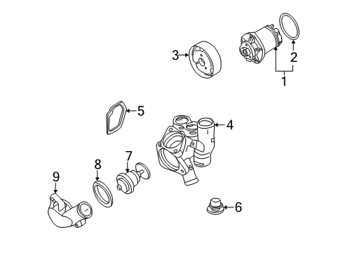 2000 Volkswagen Golf Water Pump - Belts Diagram 4