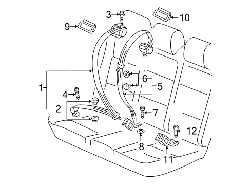 2011 Volkswagen Jetta Seat Belt - Body Diagram 3