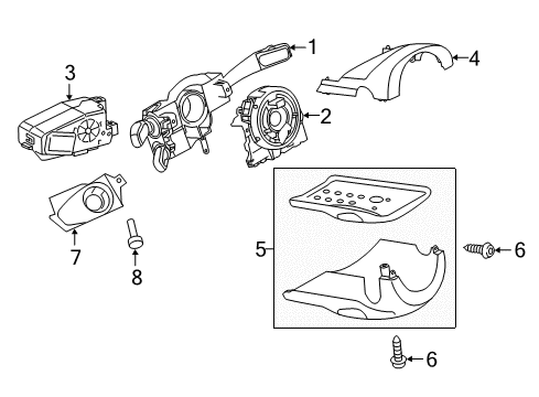 2011 Volkswagen Touareg Shroud, Switches & Levers Diagram