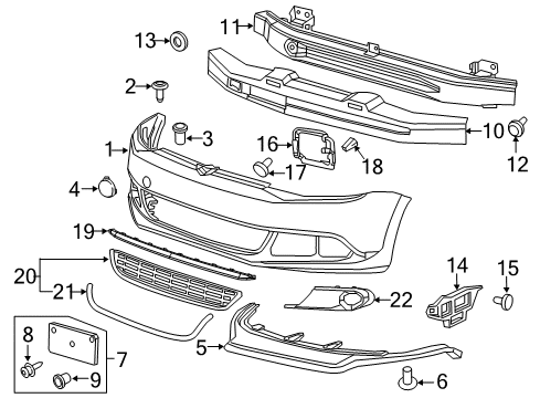2013 Volkswagen Jetta Bumper & Components - Front Diagram 2