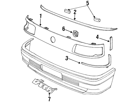 1991 Volkswagen Passat Front Panel Diagram