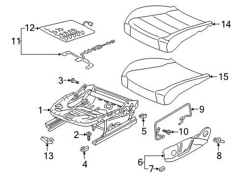 2025 Volkswagen Jetta Passenger Seat Components Diagram