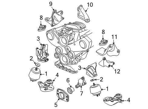 2002 Volkswagen Passat Engine & Trans Mounting Diagram 5
