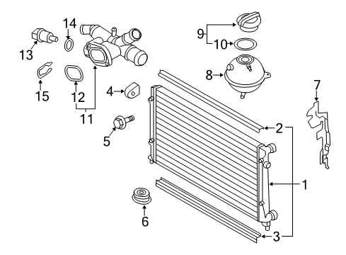 2014 Volkswagen Beetle Radiator & Components Diagram 3