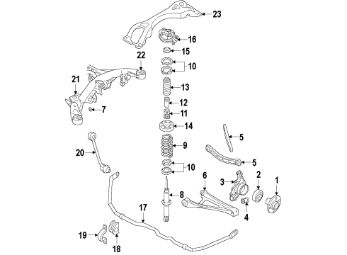 2010 Volkswagen Touareg Lower Control Arm - Rear Diagram