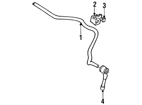 1992 Volkswagen Corrado Stabilizer Bar & Components Diagram