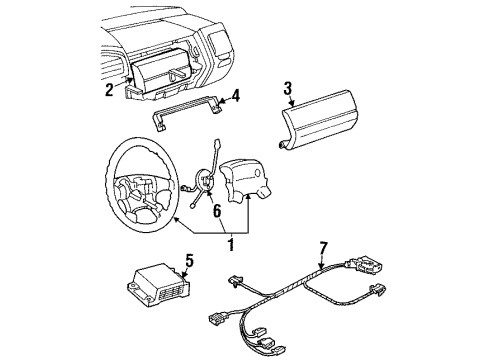 1996 Volkswagen Jetta Air Bag Components Diagram