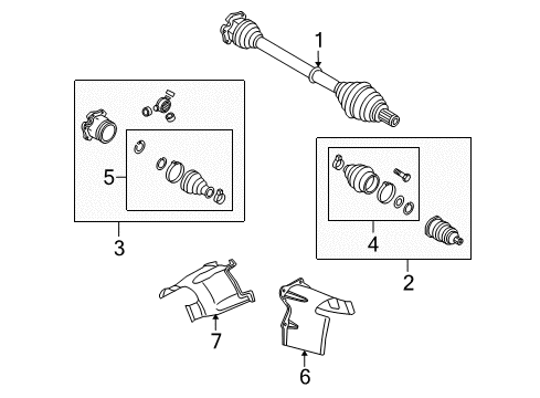 2005 Volkswagen Phaeton Drive Axles - Front Diagram
