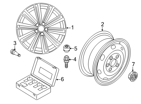 2014 Volkswagen Passat Wheel Covers & Trim Diagram 4