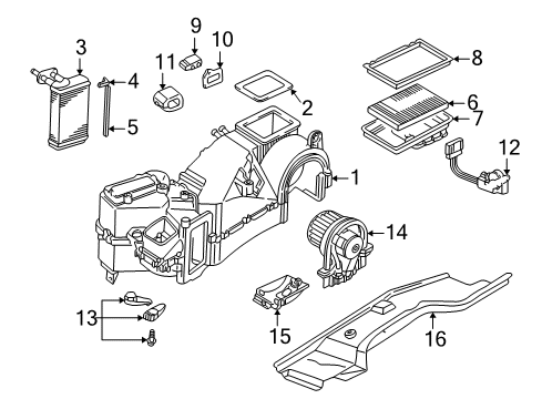 2003 Volkswagen Jetta Heater Core & Control Valve Diagram
