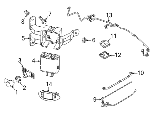 2024 Volkswagen Tiguan Electrical Components - Rear Bumper Diagram