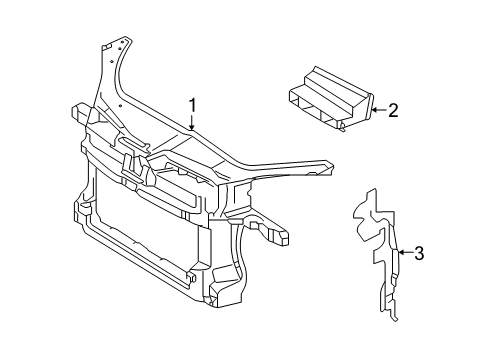 2008 Volkswagen R32 Radiator Support Diagram