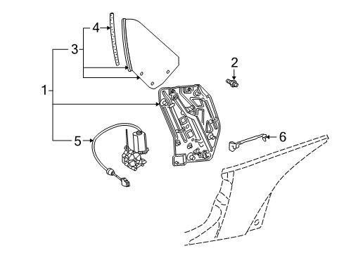 2010 Volkswagen Beetle Glass & Hardware - Quarter Panel Diagram