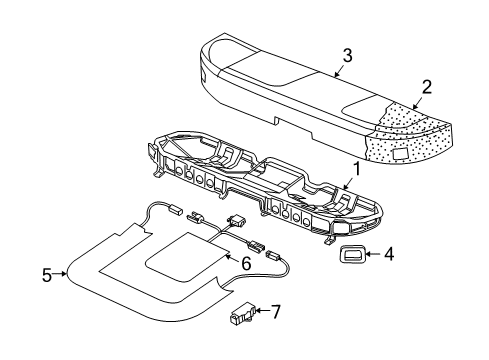2004 Volkswagen Phaeton Rear Seat Components Diagram 3