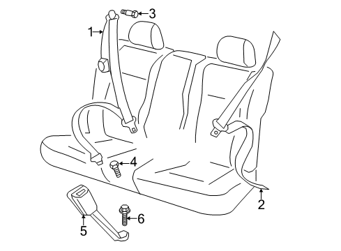 2014 Volkswagen Beetle Rear Seat Belts Diagram