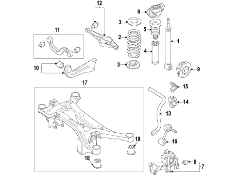 2016 Volkswagen CC Lower Control Arm - Rear Diagram