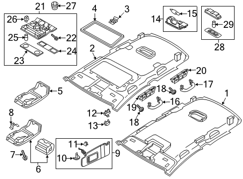 2016 Volkswagen Passat Interior Trim - Roof Diagram