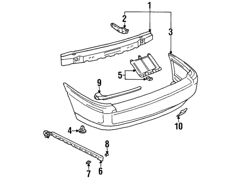 1995 Volkswagen Passat Bumper & Components - Rear Diagram