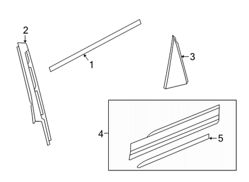2025 Volkswagen Taos Exterior Trim - Rear Door Diagram