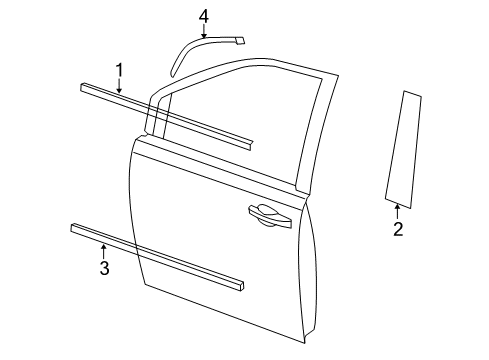 2010 Volkswagen Routan Exterior Trim - Front Door Diagram