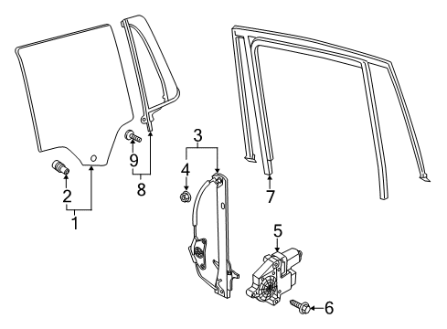 2025 Volkswagen Atlas Glass - Door Diagram