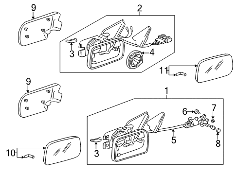 2002 Volkswagen Cabrio Outside Mirrors Diagram
