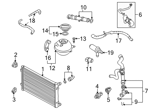 2000 Volkswagen Golf Radiator & Components Diagram 4