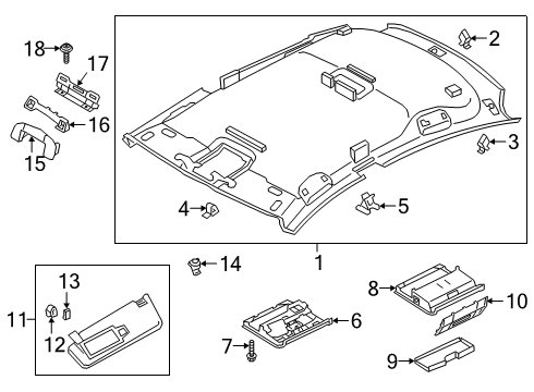 2019 Volkswagen Arteon Interior Trim - Roof Diagram