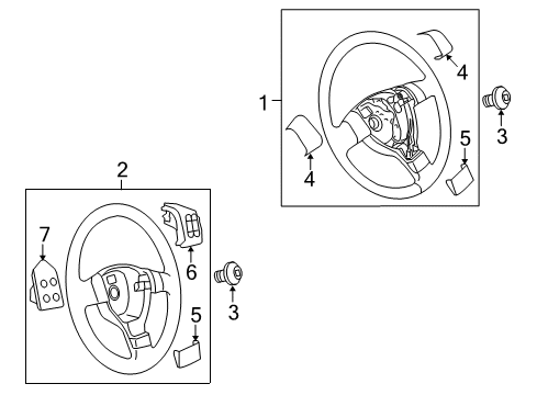 2009 Volkswagen Passat Steering Wheel & Trim Diagram