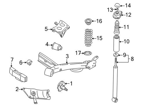 2003 Volkswagen Golf Rear Suspension Components Diagram 2
